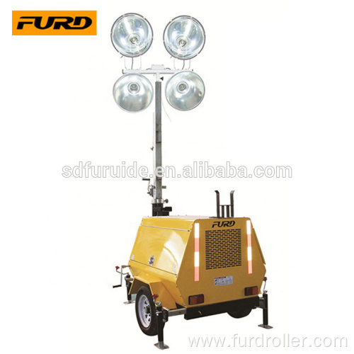 Trailer Mobile Mast Light Tower With Diverse Generator